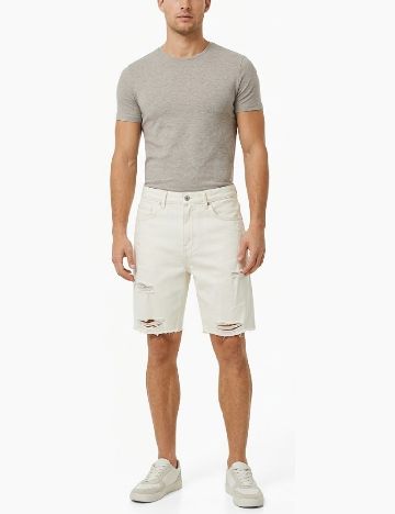 Pantaloni scurti Bershka, alb
