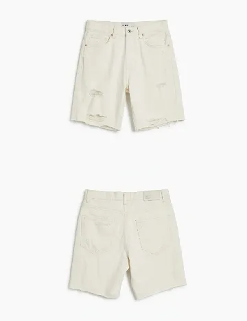 Pantaloni scurti Bershka, alb