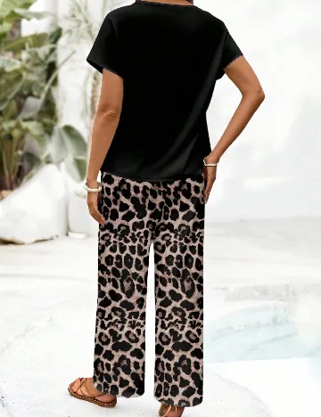 Compleu Emery Rose, negru/animal print