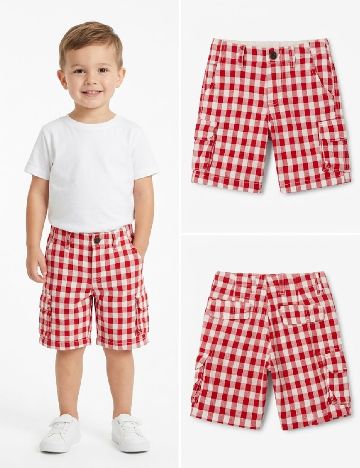 Pantaloni scurti Zara, rosu/alb