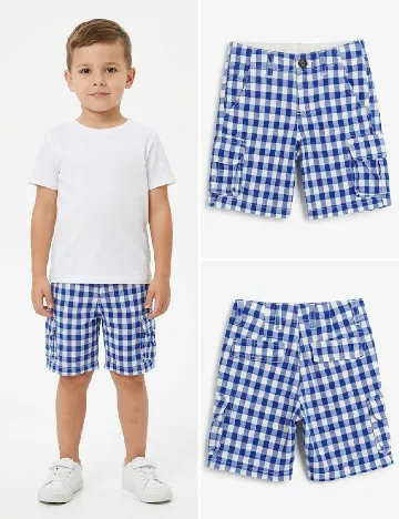 Pantaloni scurti Zara, albastru/alb