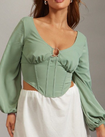 Top Haute Plus Size, verde