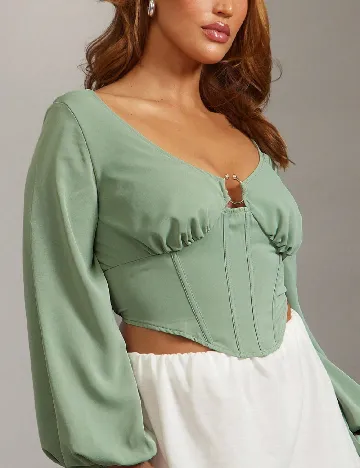 Top Haute Plus Size, verde