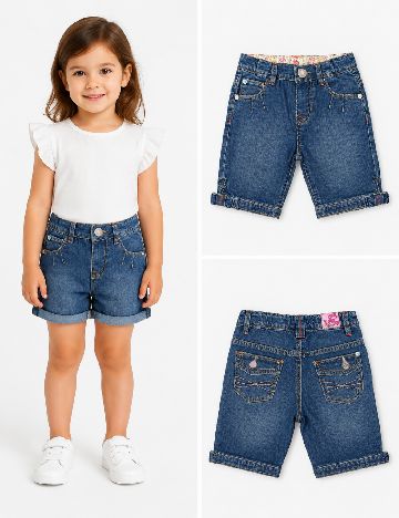 Pantaloni trei sferturi Zara, albastru