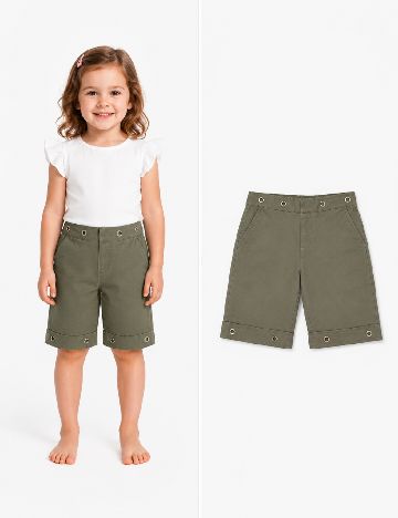 Pantaloni trei sferturi Zara, verde