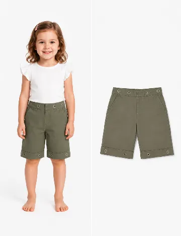 Pantaloni trei sferturi Zara, verde