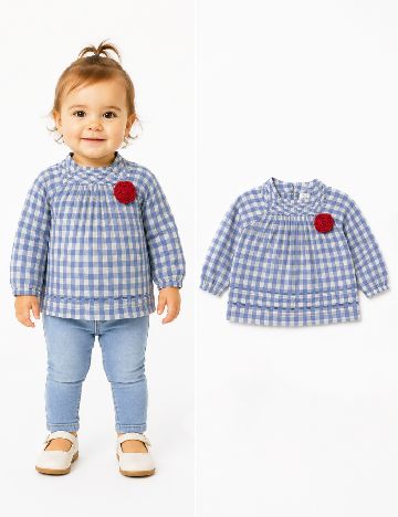 Bluza Zara, albastru/gri