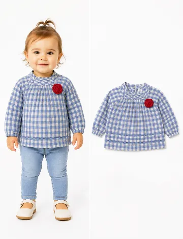 Bluza Zara, albastru/gri