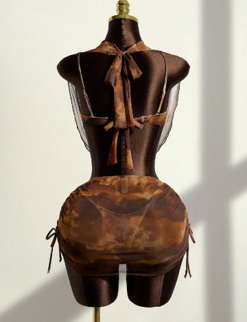 Costum de baie SHEIN, maro