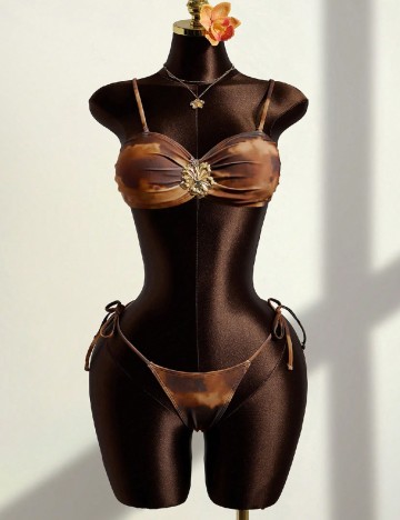 Costum de baie SHEIN, maro