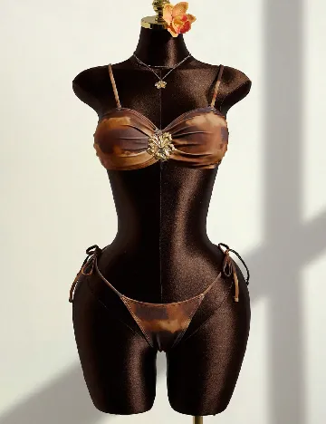 Costum de baie SHEIN, maro