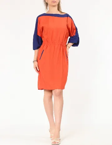 Rochie scurta Zara, portocaliu/albastru