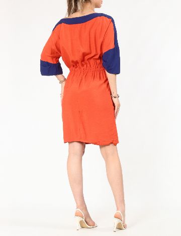 Rochie scurta Zara, portocaliu/albastru