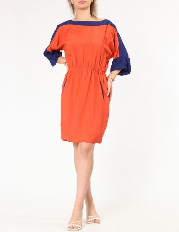 Rochie scurta Zara, portocaliu/albastru