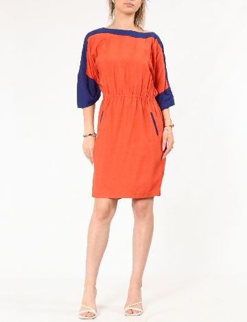 Rochie scurta Zara, portocaliu/albastru