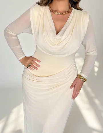 Rochie medie SHEIN CURVE, crem