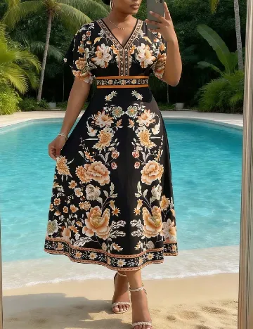 Rochie medie SHEIN CURVE, mix culori