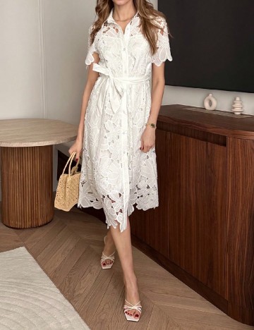 Rochie medie SHEIN, alb