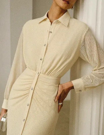 Rochie lunga Zeylah, crem
