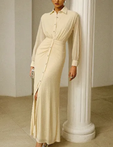 Rochie lunga Zeylah, crem