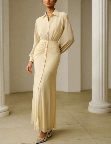 Rochie lunga Zeylah, crem