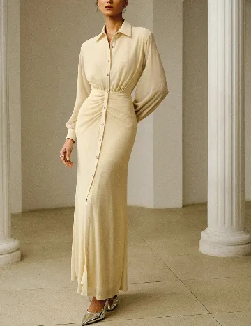 Rochie lunga Zeylah, crem