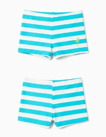 Slip de baie Zara, alb/albastru