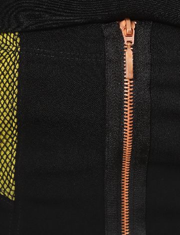 Fusta Bershka, negru/verde