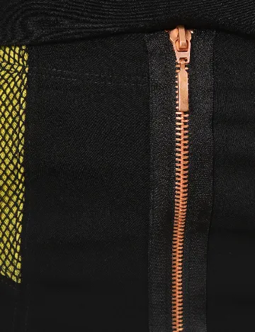Fusta Bershka, negru/verde