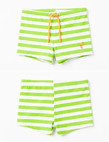 Slip de baie Zara, alb/verde