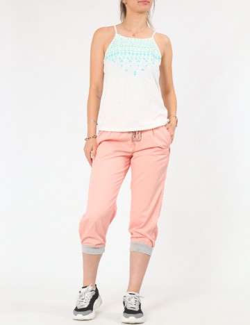 Pantaloni trei sferturi Bershka, roz