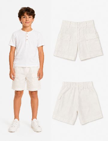 Pantaloni scurti Zara, alb