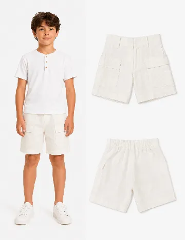 Pantaloni scurti Zara, alb