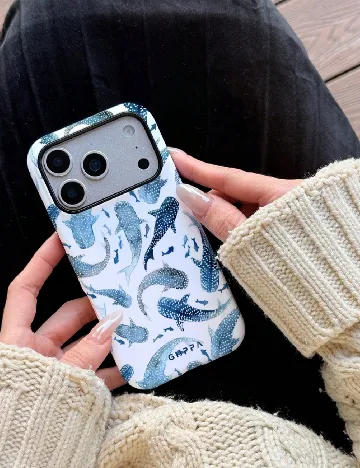 Husa iPhone 17 Pro SHEIN, alb/albastru