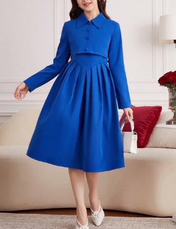 Set rochie si bluza Shein Kids, albastru