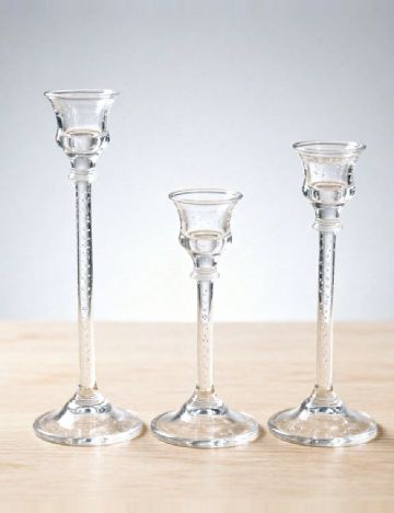 Set suporturi pentru lumanari 3 bucati SHEIN, transparent