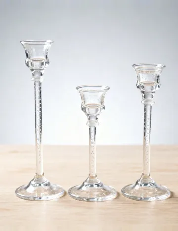 Set suporturi pentru lumanari 3 bucati SHEIN, transparent