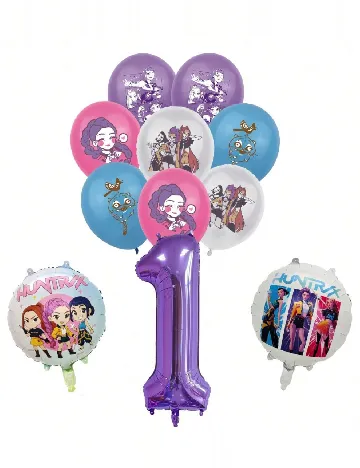 Set baloane cifra 7 SHEIN, mix culori