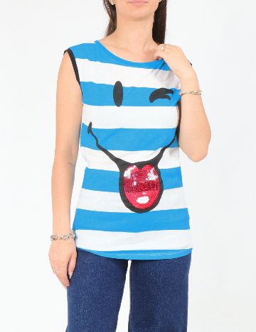 Maiou Bershka, alb/albastru