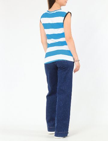 Maiou Bershka, alb/albastru
