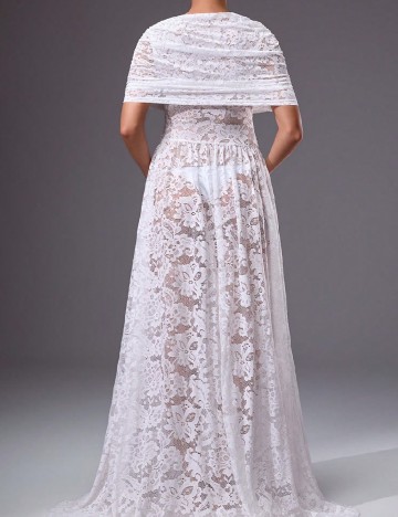 Rochie lunga SHEIN Maternity, alb