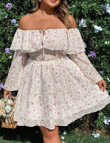 Rochie scurta SHEIN CURVE, floral print