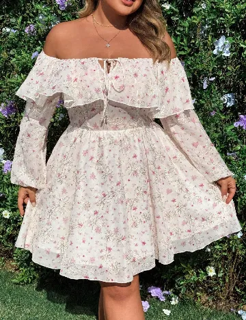 Rochie scurta SHEIN CURVE, floral print