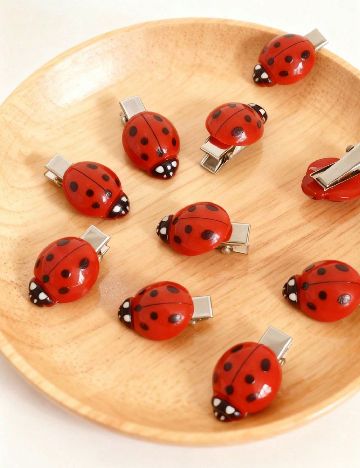Set agrafe de par 10 bucati Shein Kids, rosu