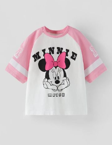 Tricou Zara, roz/alb