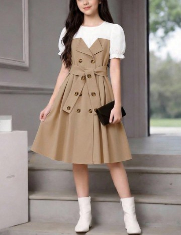 Rochie Shein Kids, maro/alb