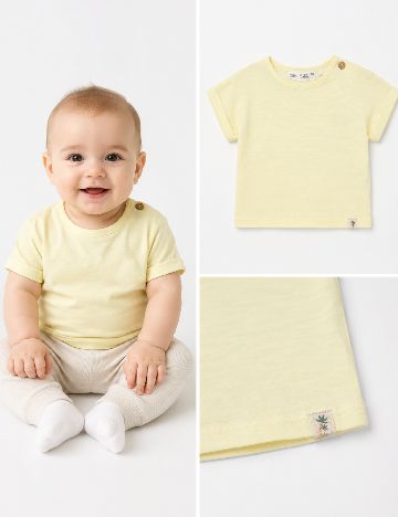 Tricou Zara, galben deschis