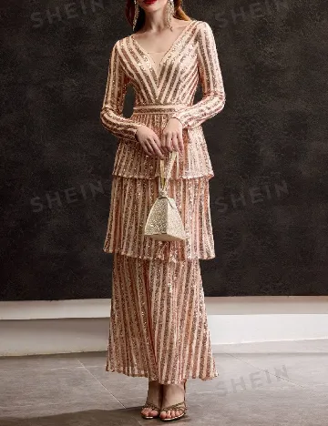 Rochie lunga MOTF, crem