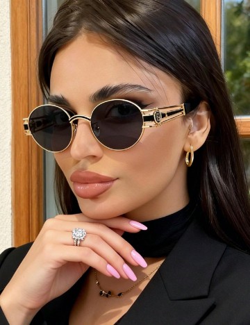 Ochelari de soare SHEIN, negru/auriu