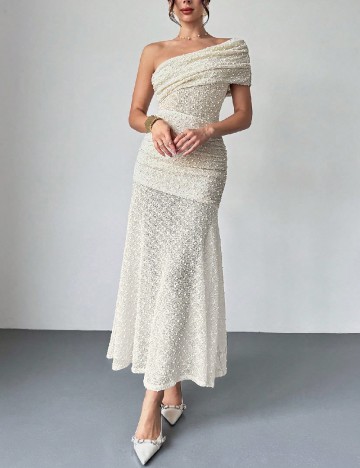 Rochie lunga SHEIN, crem
